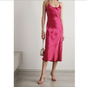 Reformation Alisal midi dress rhubarb pink XS